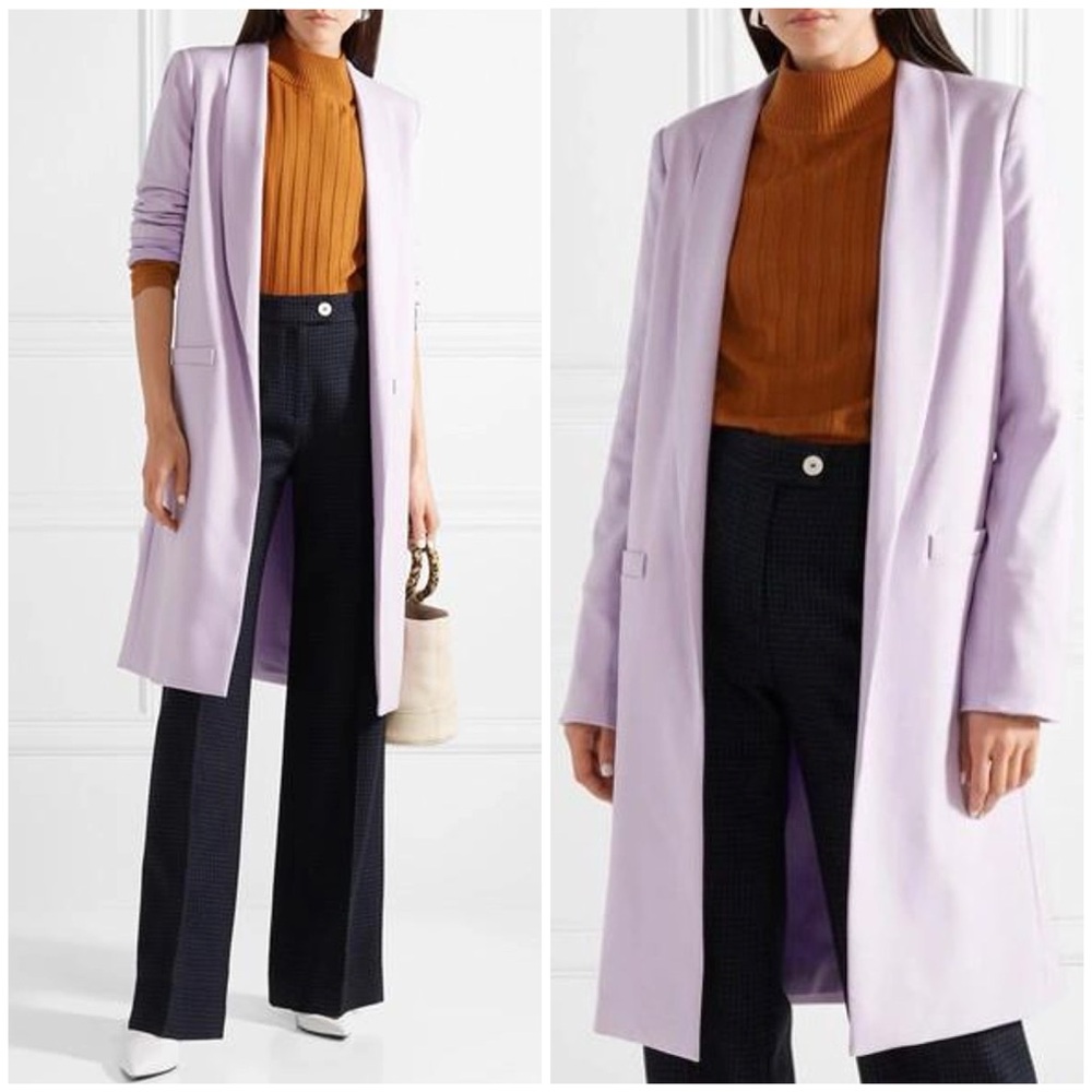 ALICE + OLIVIA Kylie Long Easy Shawl Collar Jacket - Picture 2 of 16